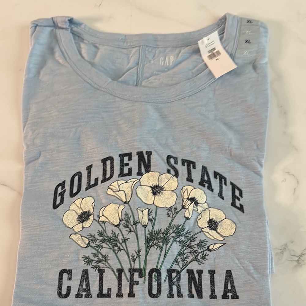 GAP Blue Graphic Short Sleeve T-Shirt